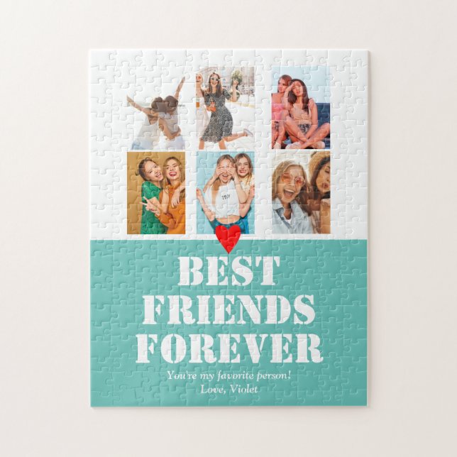 Quebra-cabeça Colagem de Fotografias BFF Aniversário Gift Person (Vertical)