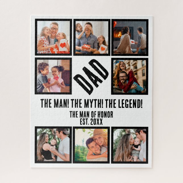 Quebra-cabeça Colagem de Fotografias com Oferta de Pai Engraçado (Vertical)