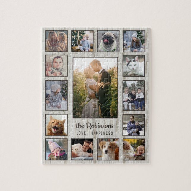 Quebra-cabeça Colagem de Fotografias da Família 15 Imagens Nome  (Vertical)