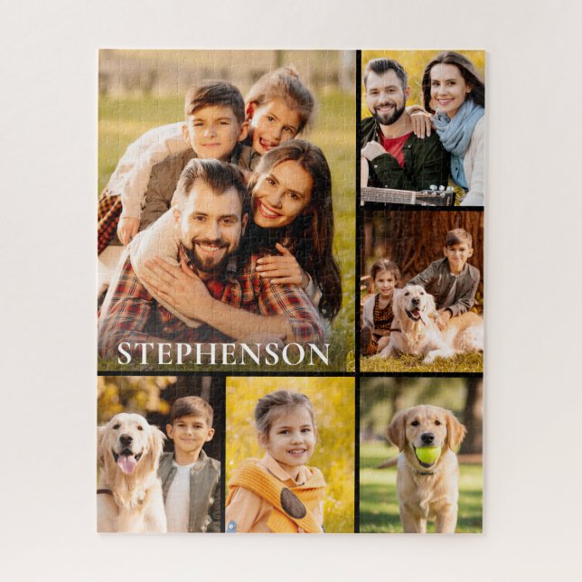 Quebra-cabeça Colagem de Fotografias da Família 6 Simples (Vertical)