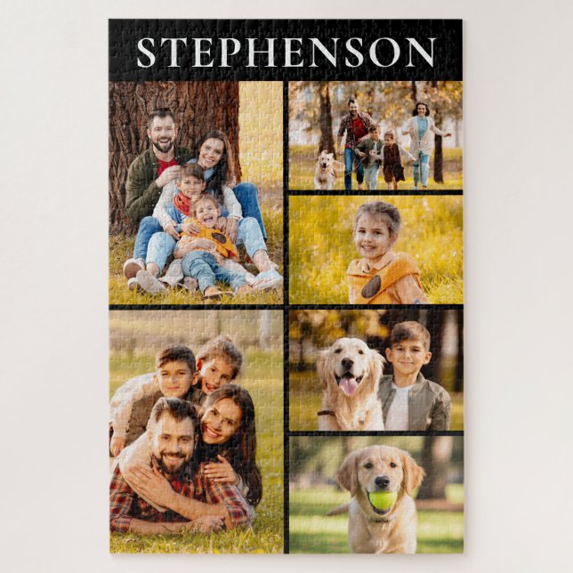 Quebra-cabeça Colagem de Fotografias da Família 6 Simples (Vertical)