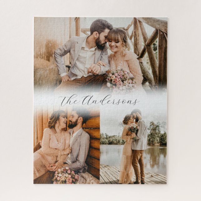 Quebra-cabeça Colagem de Fotografias da Família de Casais Jovens (Vertical)