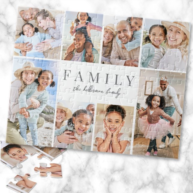 Quebra-cabeça Colagem de Fotografias da Família de Nomes Persona (Personalized Name Family Photo Collage jigsaw puzzle)