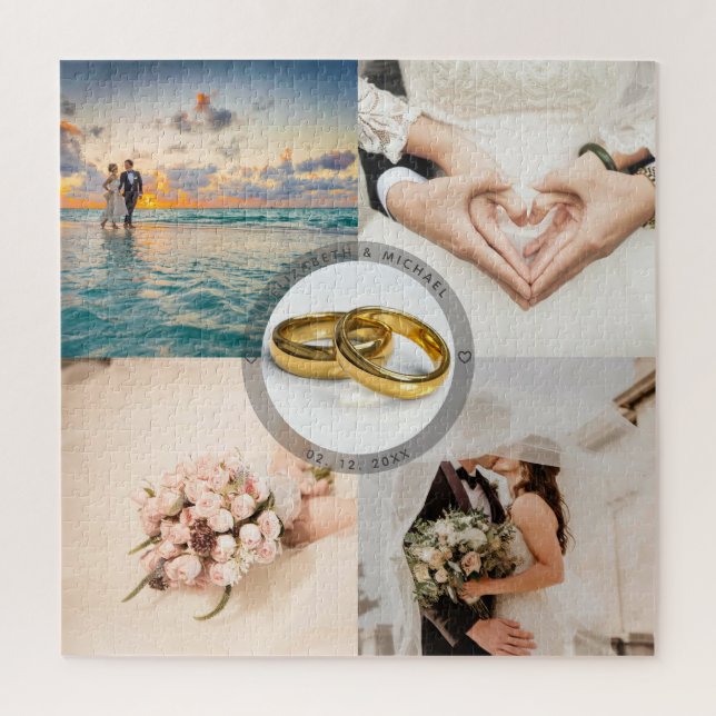 Quebra-cabeça Colagem de Fotografias de Aniversário de Casamento (Vertical)