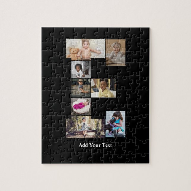 Quebra-cabeça Colagem de Fotografias Design Carta E (Vertical)