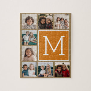 Quebra-cabeça Colagem de Fotografias Monograma - Rustic Kraft e