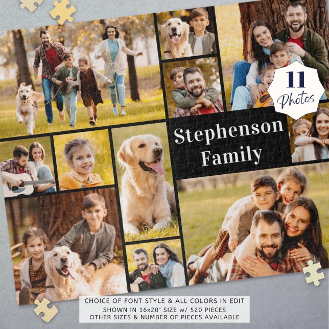 Quebra-cabeça Colagem de Fotografias Simples Personalizada (Criador carregado)