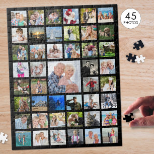 Quebra-cabeça Colagem de Fotos 45 Imagens Preto