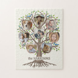 Quebra-cabeça Colagem de Fotos da Árvore Familiar 8 Imagens Nome