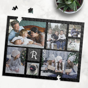 Quebra-cabeça Colagem de Fotos da Família Monogramas 7 Imagens 