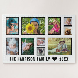 Quebra-cabeça Colagem de Fotos da Família Preto e Branco Persona