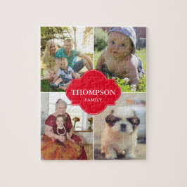 Quebra-cabeça Colagem de Fotos da Família Vermelha Natal