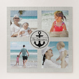 Quebra-cabeça Colagem de Fotos de Âncora Personalizada