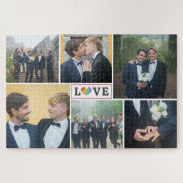 Quebra-cabeça Colagem de Fotos de Casamento LGBT do Rainbow Hear