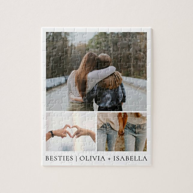 Quebra-cabeça Colagem de Fotos de Melhores Amigos Modernos Simpl (Vertical)