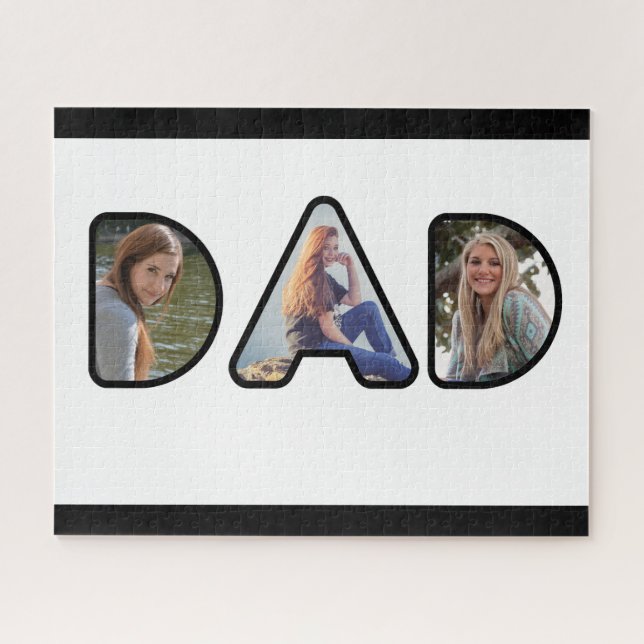 Quebra-cabeça Colagem de fotos de Pai preto e branco (Horizontal)