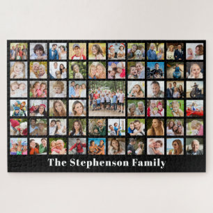 Quebra-cabeça Colagem de Fotos do Nome Personalizado da Família