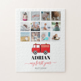 Quebra-cabeça Colagem de Fotos do Red Fire Truck Baby First Year