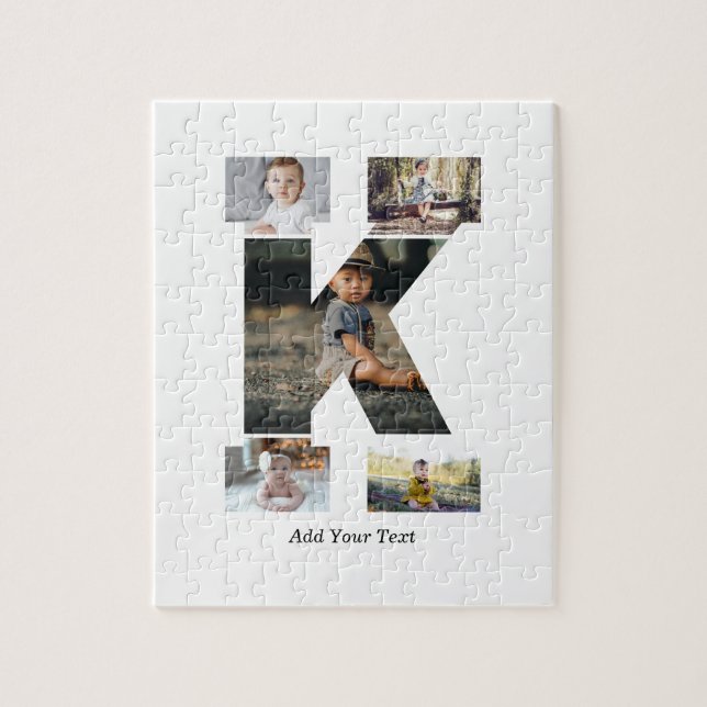 Quebra-cabeça Colagem de Fotos em Preto e Branco K (Vertical)