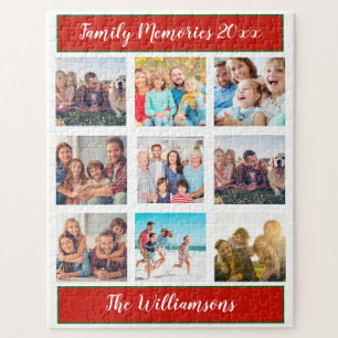 Quebra-cabeça Colagem de Fotos Familiares Presente de Natal