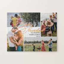 Colagem de Fotos Feliz Navidad Dourada de Natal