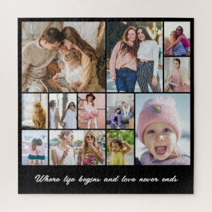Quebra-cabeça Colagem de Fotos Grade Quadrada Personalizada Pret