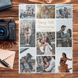 Quebra-cabeça Colagem de Fotos Moderna do Aniversário Personaliz
