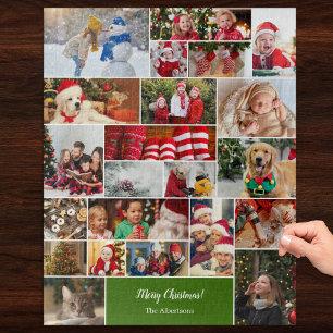 Quebra-cabeça Colagem de Fotos no Natal 22 com Nome da Família V