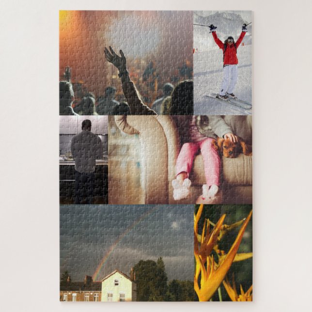 Quebra-cabeça Colagem de Fotos Personalizada (Vertical)