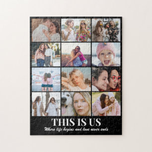 Quebra-cabeça Colagem de Fotos Personalizada 12 Imagens 11x14 Fa