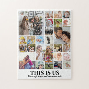 Quebra-cabeça Colagem de Fotos Personalizada 25 Fotos 11x14 Amig