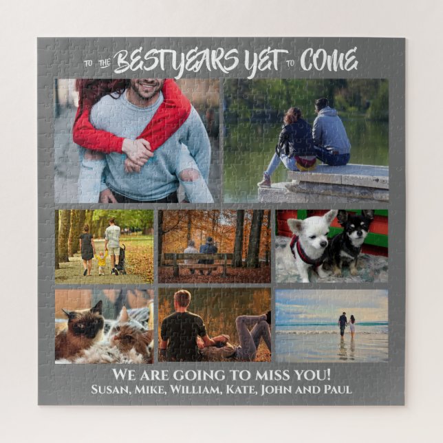 Quebra-cabeça Colagem de fotos personalizada | 8 cinzas de carvã (Vertical)