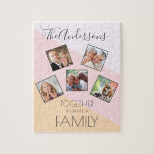 Quebra-cabeça Colagem de Fotos Personalizada da Família Elegant
