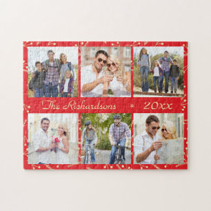 Quebra-cabeça Colagem de Fotos Personalizada do Red Christmas 6
