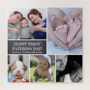Quebra-cabeça Colagem de Fotos Personalizada Feliz Primeiro Dia