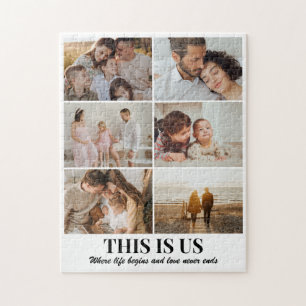 Quebra-cabeça Colagem de Fotos Personalizada para Família com Cr