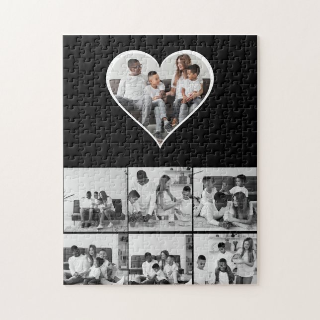 Quebra-cabeça Colagem de Fotos Preta e Branca 7 (Vertical)