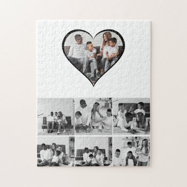 Quebra-cabeça Colagem de Fotos Preta e Branca 7 (Vertical)