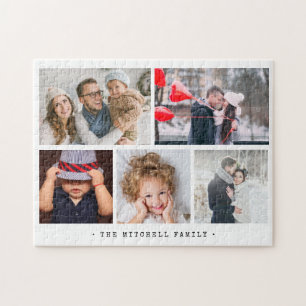 Quebra-cabeça Colagem de Fotos Simples e Moderna para a Família