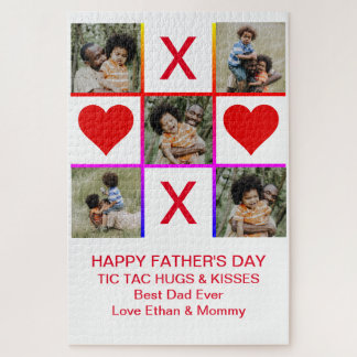 Quebra-cabeça Colagem de Fotos Tic Tac Toe Hugs Kisses Fathers L