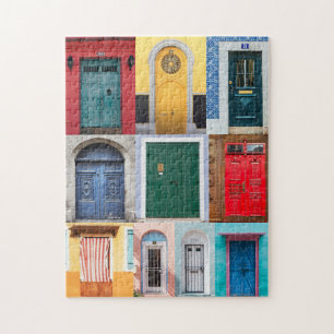 Quebra-cabeça Colagem de portas coloridas