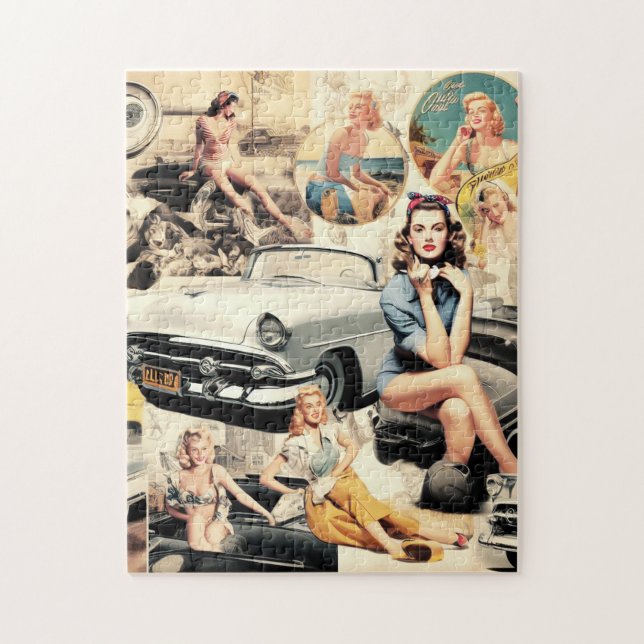 Quebra-cabeça Colagem de Raparigas Retro 1950S (Vertical)