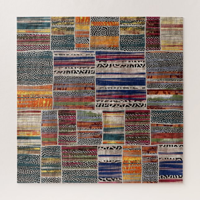 Quebra-cabeça Colagem de retalhos: padrão de colcha mista. (Vertical)