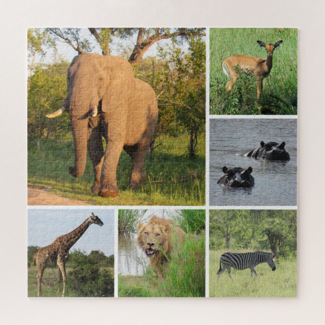 Quebra-cabeça colagem de safari africano (Horizontal)
