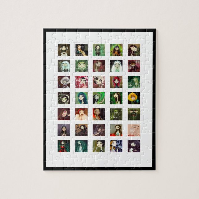 Quebra-cabeça Colagem escura do caráter do conto de fadas (Vertical)