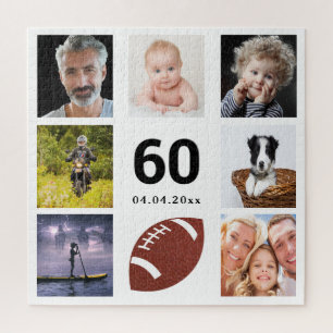 Quebra-cabeça Colagem fotográfica de 60 anos, cara branca