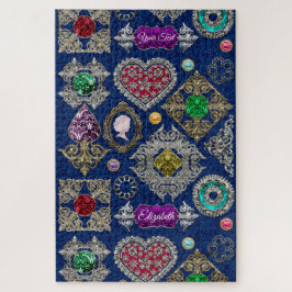 Quebra-cabeça Colagem lindo de pedra preciosa do broche da jóia