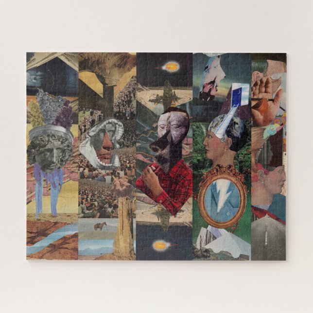 Quebra-cabeça Colagem Linha para Cima (Horizontal)