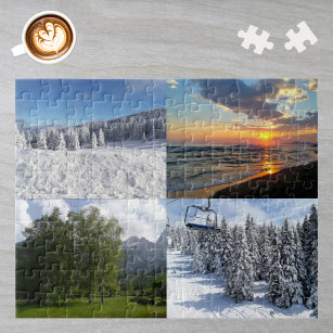 Quebra-cabeça Colagem Personalizada de Fotos com Quatro Fotos