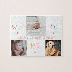 Quebra-cabeça Colagem personalizada de fotos da família WELCOME